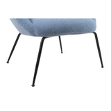 Modern Sherpa Chairs Accent Armchairs for Living Dining Room, Upholstered Chairs with Black Metal Legs, Comfy and Soft Chairs