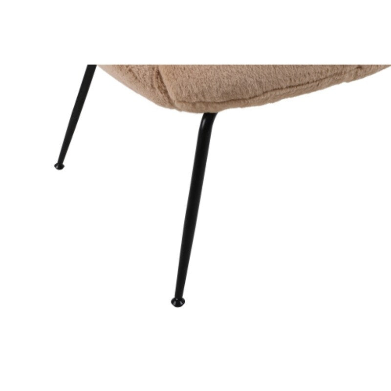 Modern Sherpa Chairs Accent Armchairs for Living Dining Room, Upholstered Chairs with Black Metal Legs, Comfy and Soft Chairs