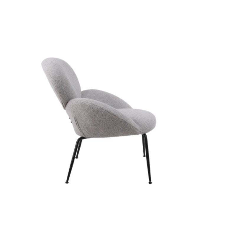 Modern Sherpa Chairs Accent Armchairs for Living Dining Room, Upholstered Chairs with Black Metal Legs, Comfy and Soft Chairs