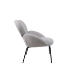 Modern Sherpa Chairs Accent Armchairs for Living Dining Room, Upholstered Chairs with Black Metal Legs, Comfy and Soft Chairs