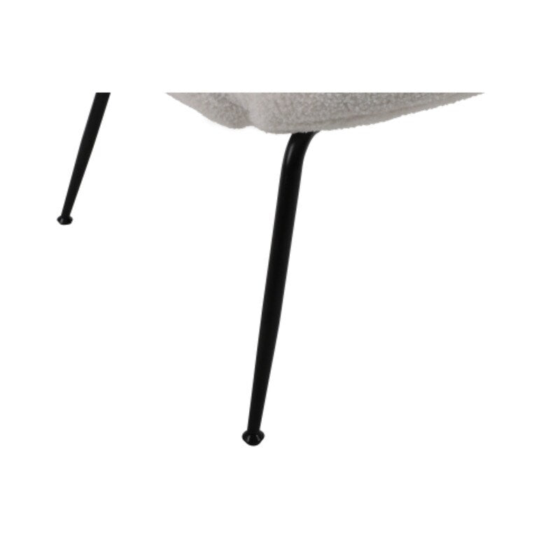 Modern Sherpa Chairs Accent Armchairs for Living Dining Room, Upholstered Chairs with Black Metal Legs, Comfy and Soft Chairs