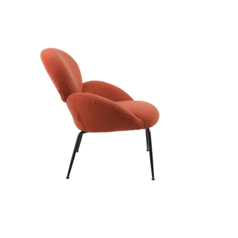 Modern Sherpa Chairs Accent Armchairs for Living Dining Room, Upholstered Chairs with Black Metal Legs, Comfy and Soft Chairs