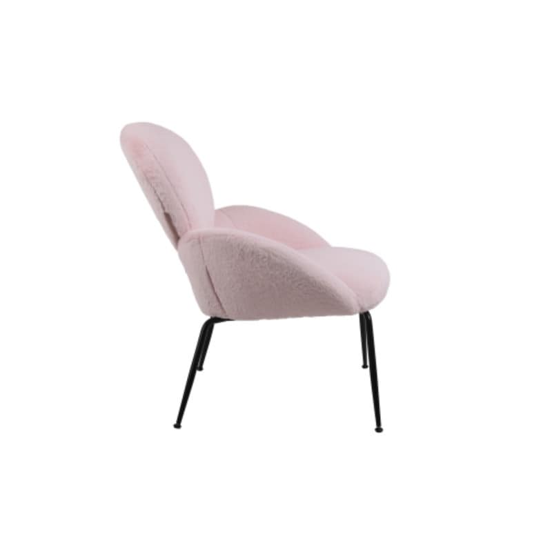 Modern Sherpa Chairs Accent Armchairs for Living Dining Room, Upholstered Chairs with Black Metal Legs, Comfy and Soft Chairs