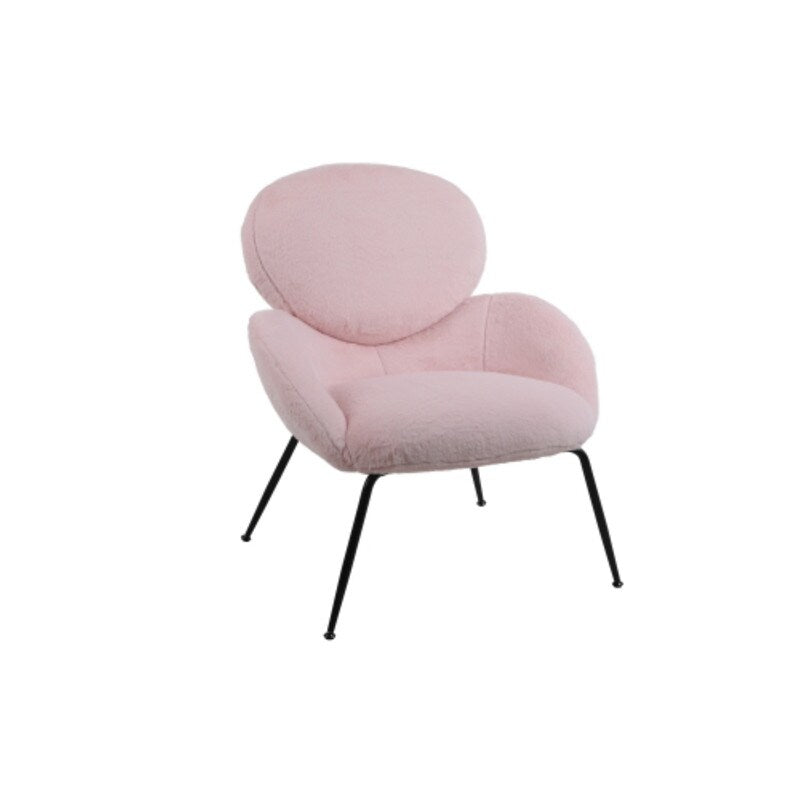 Modern Sherpa Chairs Accent Armchairs for Living Dining Room, Upholstered Chairs with Black Metal Legs, Comfy and Soft Chairs