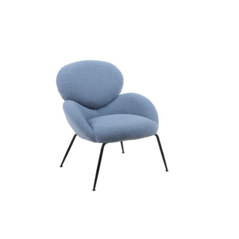 Modern Sherpa Chairs Accent Armchairs for Living Dining Room, Upholstered Chairs with Black Metal Legs, Comfy and Soft Chairs
