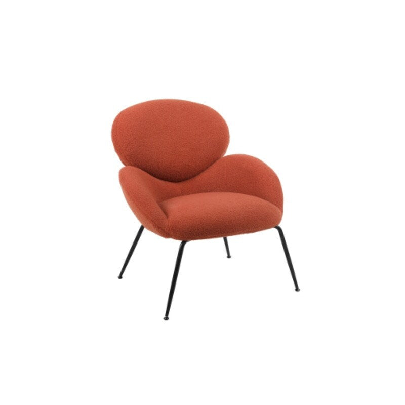 Modern Sherpa Chairs Accent Armchairs for Living Dining Room, Upholstered Chairs with Black Metal Legs, Comfy and Soft Chairs