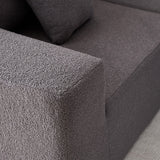 Modern Sherpa Fabric Sectional Sofa - Large, Comfortable, Ideal for Families,Gray