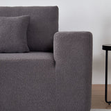 Modern Sherpa Fabric Sectional Sofa - Large, Comfortable, Ideal for Families,Gray