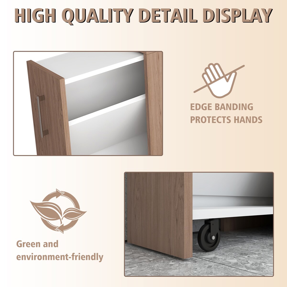 Modern Shoe Cabinet with Hidden Shoe Rack Pull-out Freestanding