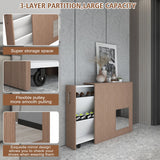 Modern Shoe Cabinet with Hidden Shoe Rack Pull-out Freestanding