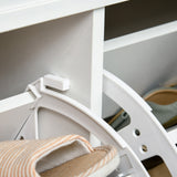 Modern Shoe Rack Bench for Entryway, Storage Organizer with Cushion, 2 Drawers, Adjustable Shelf