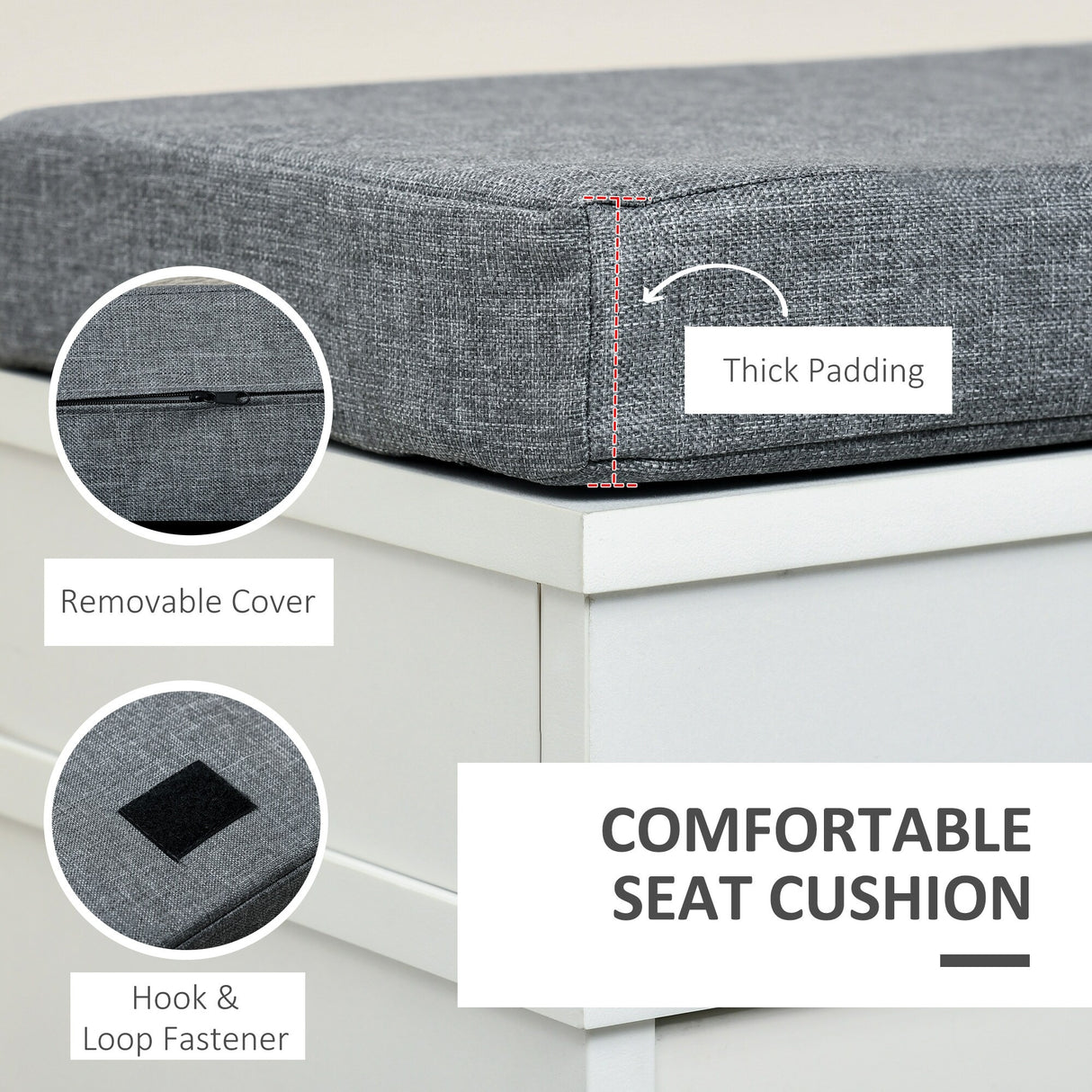 Modern Shoe Rack Bench for Entryway, Storage Organizer with Cushion, 2 Drawers, Adjustable Shelf