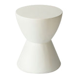 14-Inch Round Side Table in Fiberstone Modern Accent End Table for Indoor and Outdoor