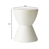 14-Inch Round Side Table in Fiberstone Modern Accent End Table for Indoor and Outdoor