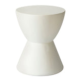 14-Inch Round Side Table in Fiberstone Modern Accent End Table for Indoor and Outdoor