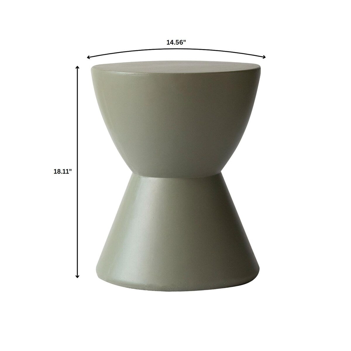 14-Inch Round Side Table in Fiberstone Modern Accent End Table for Indoor and Outdoor