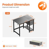 Home Office Writing Desk with 2-Tier Drawers Storage
