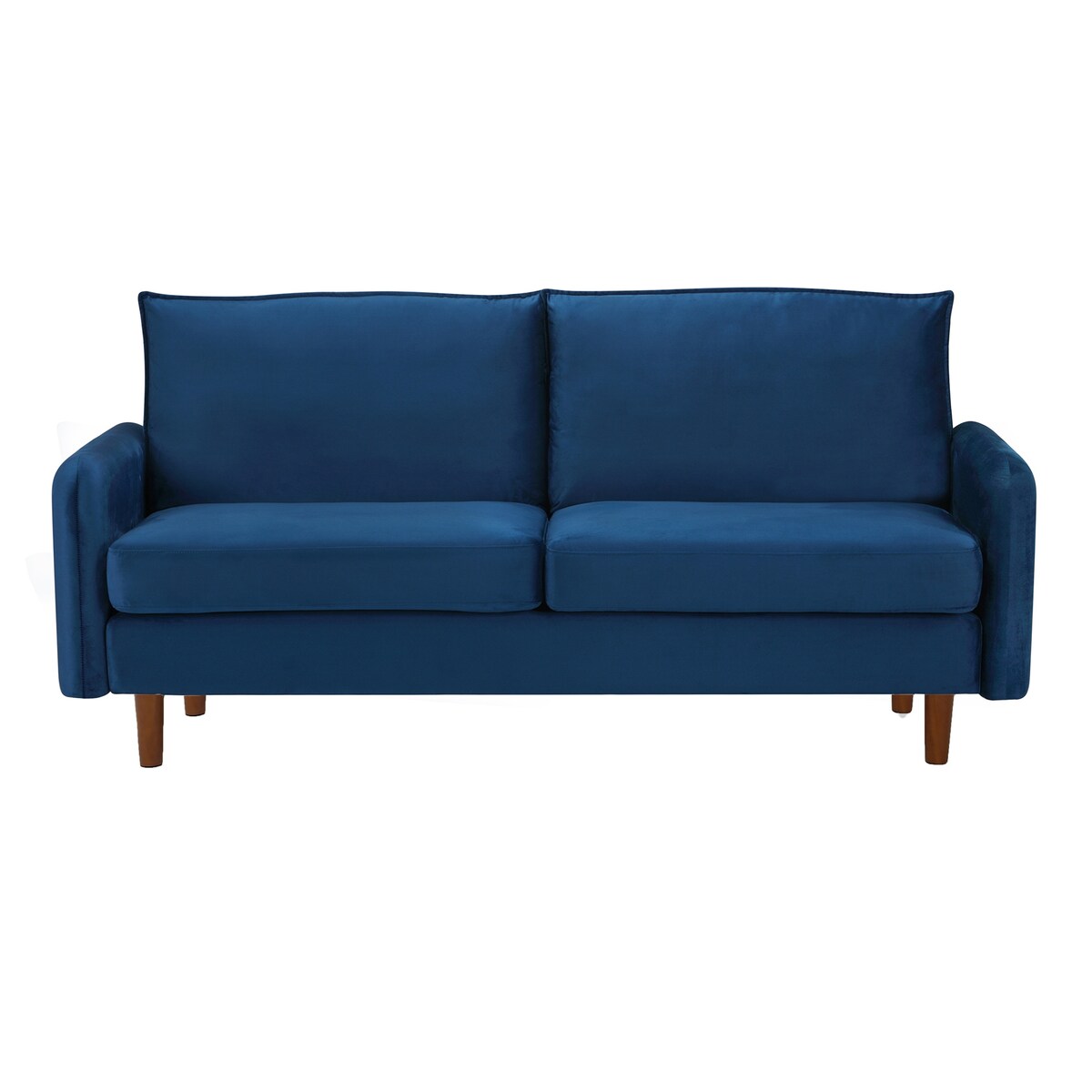 Modern Simple Velvet Sofa Loveseat with Wood Legs