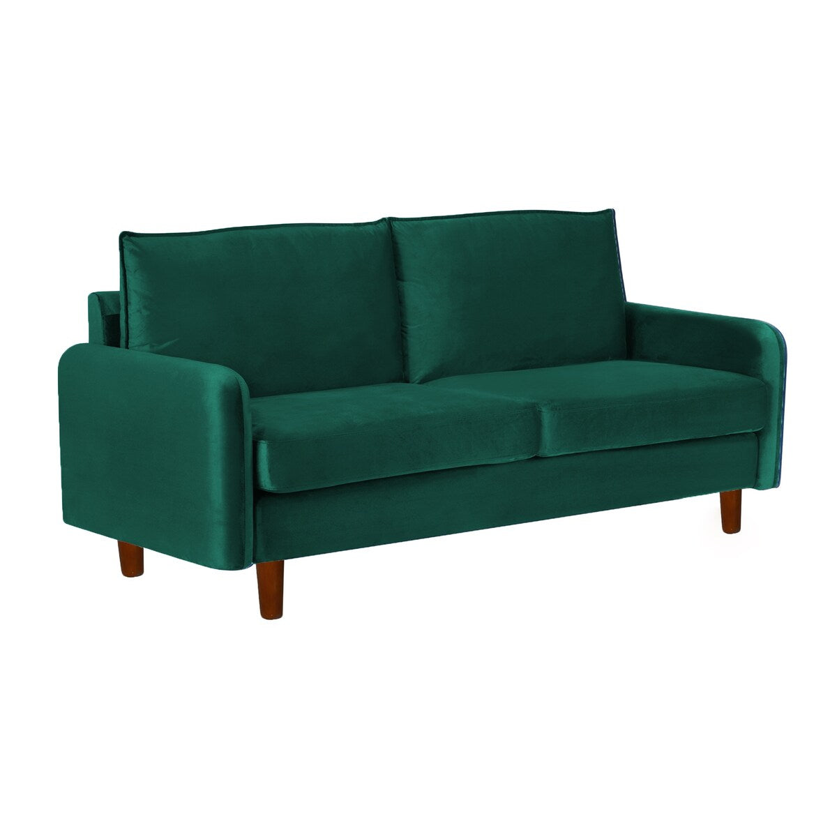 Modern Simple Velvet Sofa Loveseat with Wood Legs