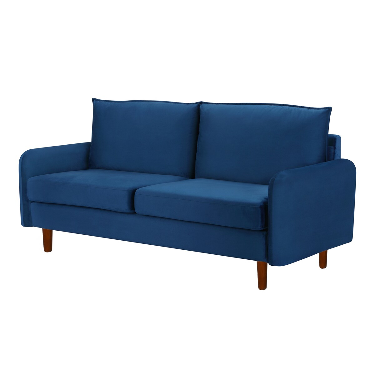 Modern Simple Velvet Sofa Loveseat with Wood Legs
