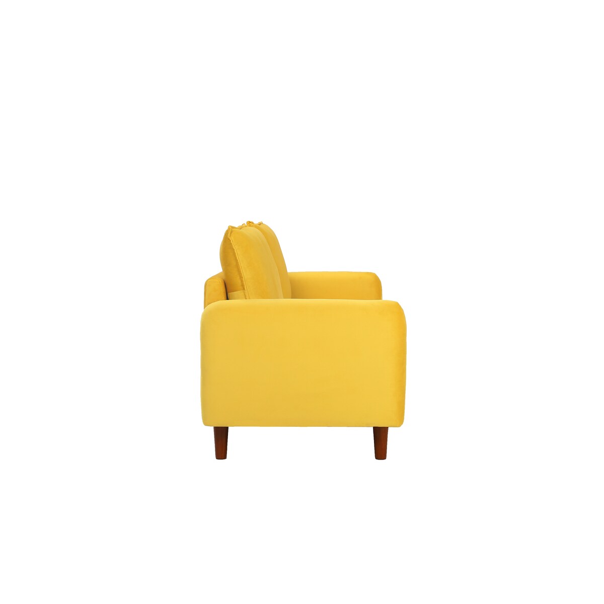 Modern Simple Velvet Sofa Loveseat with Wood Legs