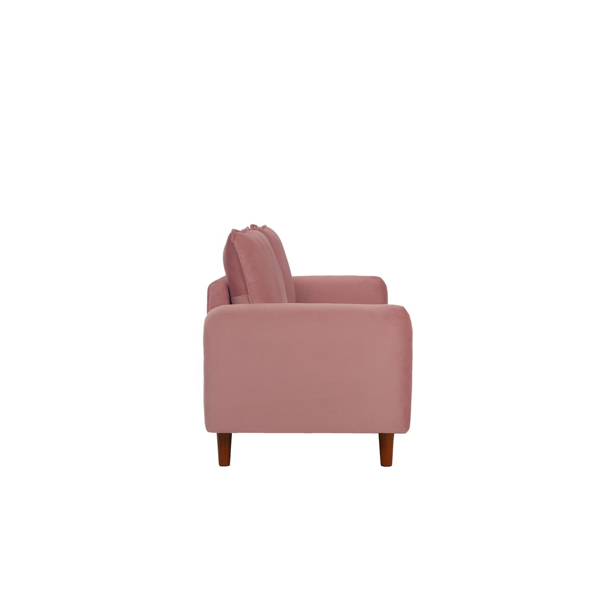 Modern Simple Velvet Sofa Loveseat with Wood Legs