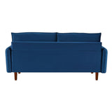 Modern Simple Velvet Sofa Loveseat with Wood Legs