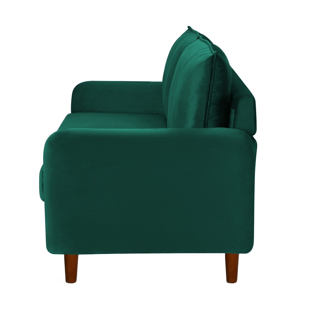 Modern Simple Velvet Sofa Loveseat with Wood Legs
