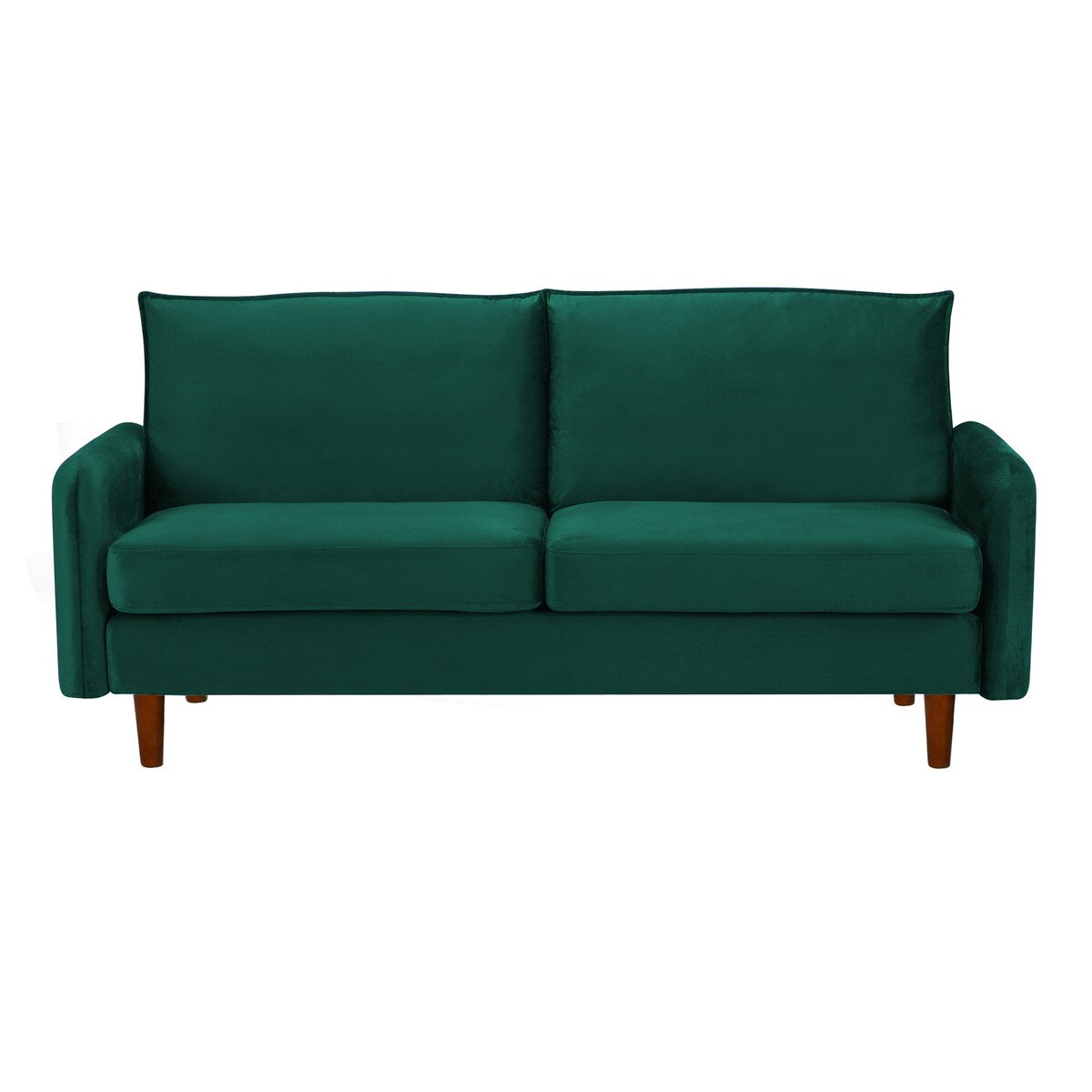 Modern Simple Velvet Sofa Loveseat with Wood Legs