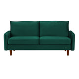 Modern Simple Velvet Sofa Loveseat with Wood Legs