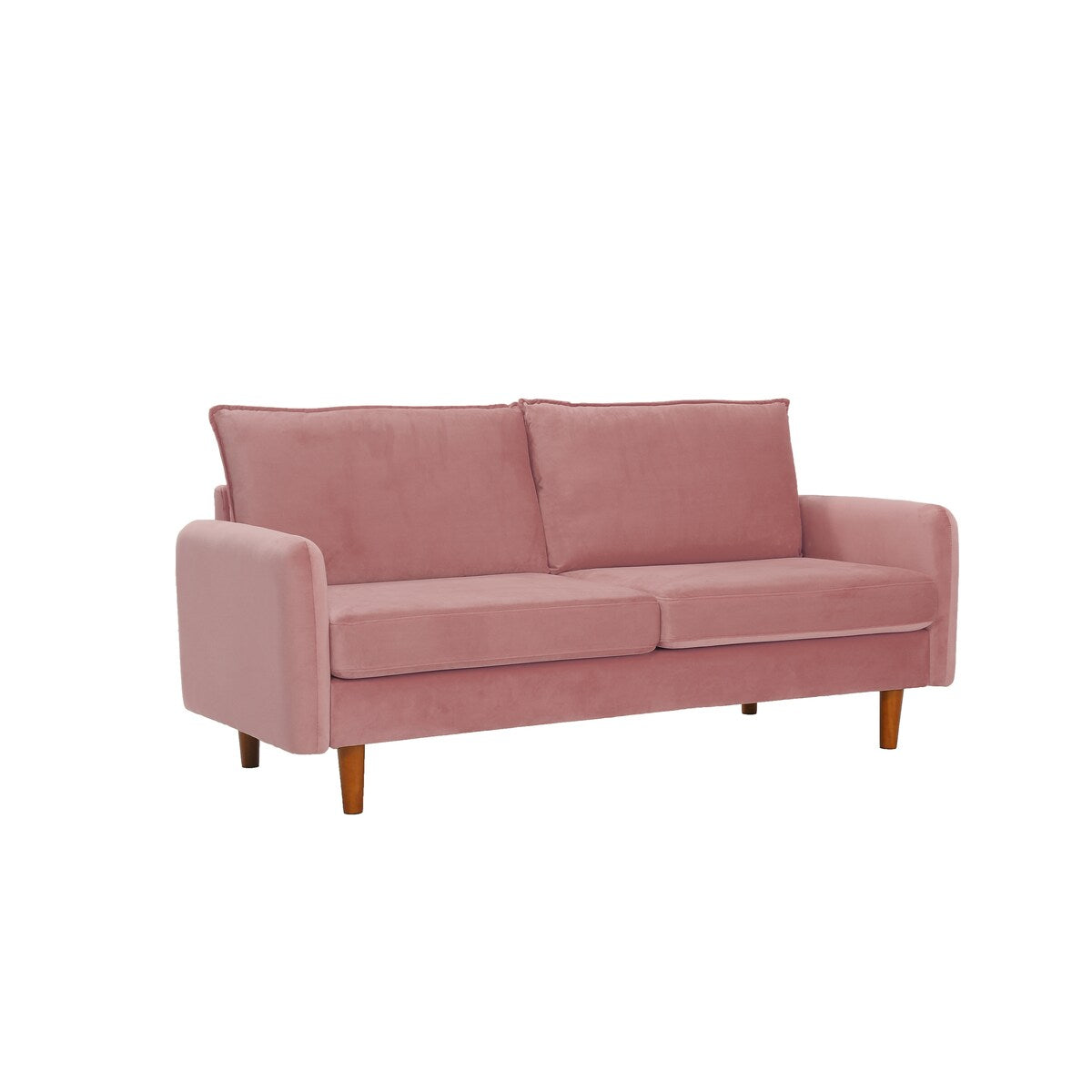 Modern Simple Velvet Sofa Loveseat with Wood Legs