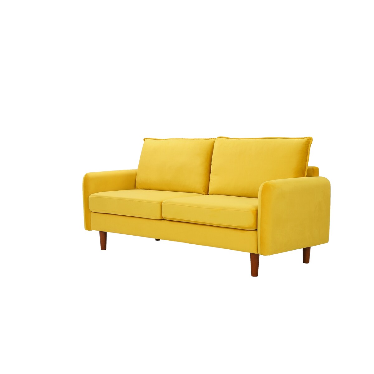Modern Simple Velvet Sofa Loveseat with Wood Legs