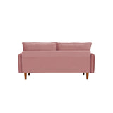 Modern Simple Velvet Sofa Loveseat with Wood Legs