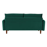 Modern Simple Velvet Sofa Loveseat with Wood Legs