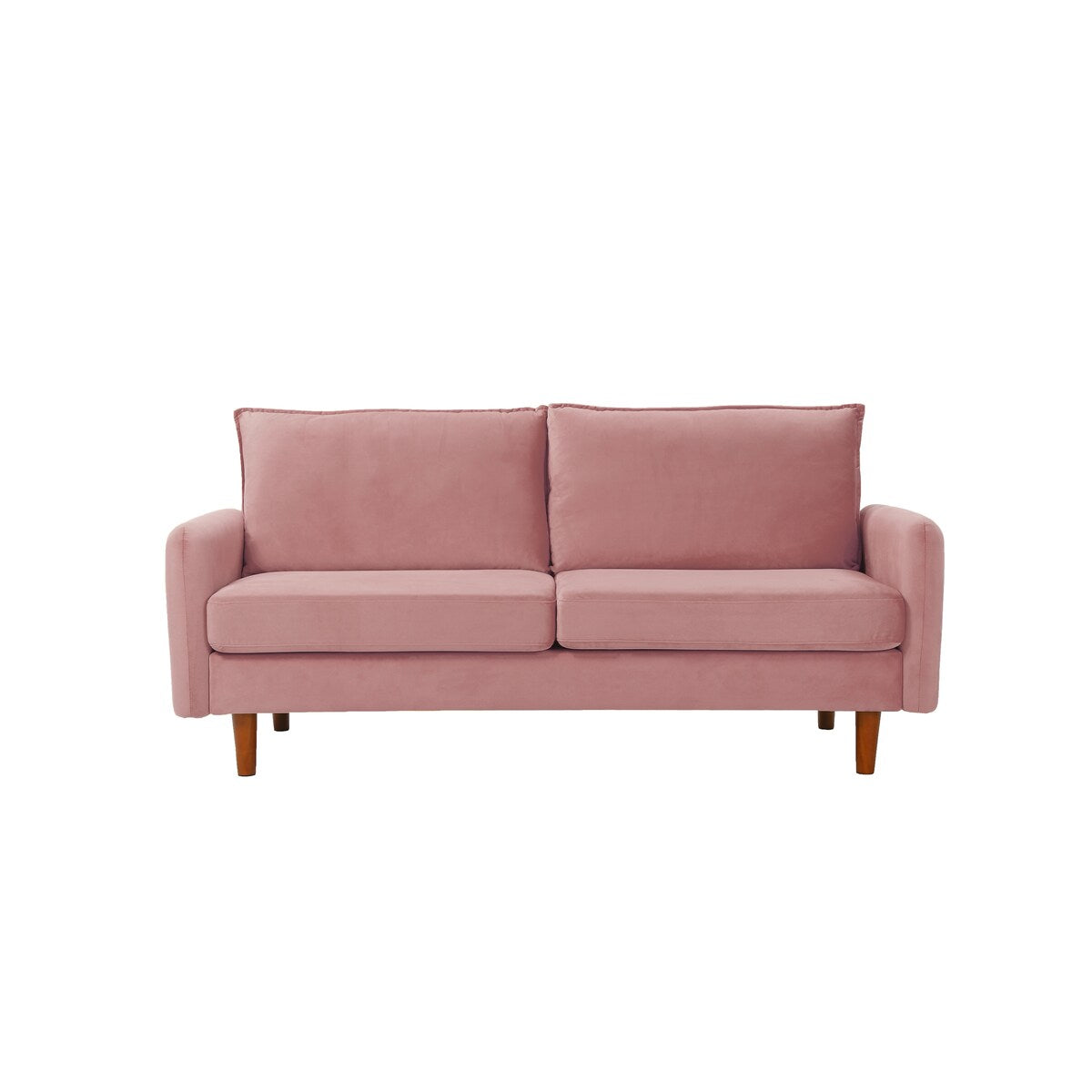 Modern Simple Velvet Sofa Loveseat with Wood Legs