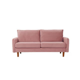 Modern Simple Velvet Sofa Loveseat with Wood Legs