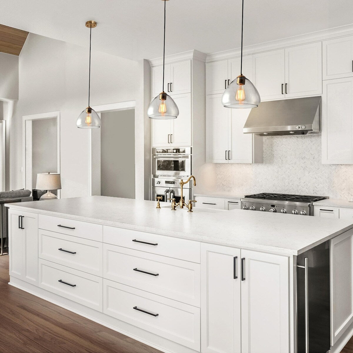 Gloam Modern Single Dome 1-Light Smoked Gray Glass Kitchen Island Art Deco Pendant - D9.8"* H8.3"