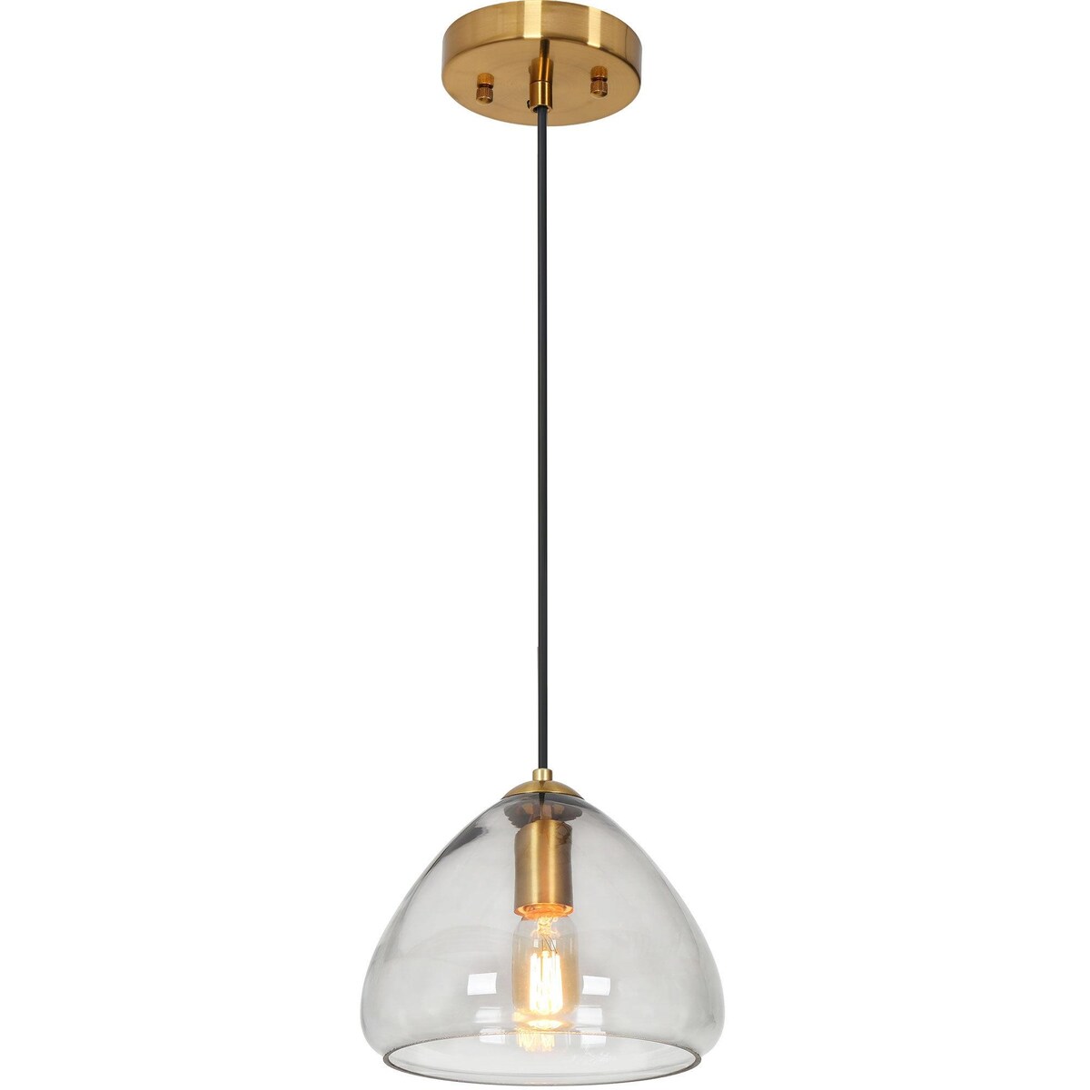 Gloam Modern Single Dome 1-Light Smoked Gray Glass Kitchen Island Art Deco Pendant - D9.8"* H8.3"