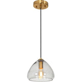 Gloam Modern Single Dome 1-Light Smoked Gray Glass Kitchen Island Art Deco Pendant - D9.8"* H8.3"