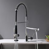Modern Single Handle Swivel Kitchen Faucet with Sprayer Function