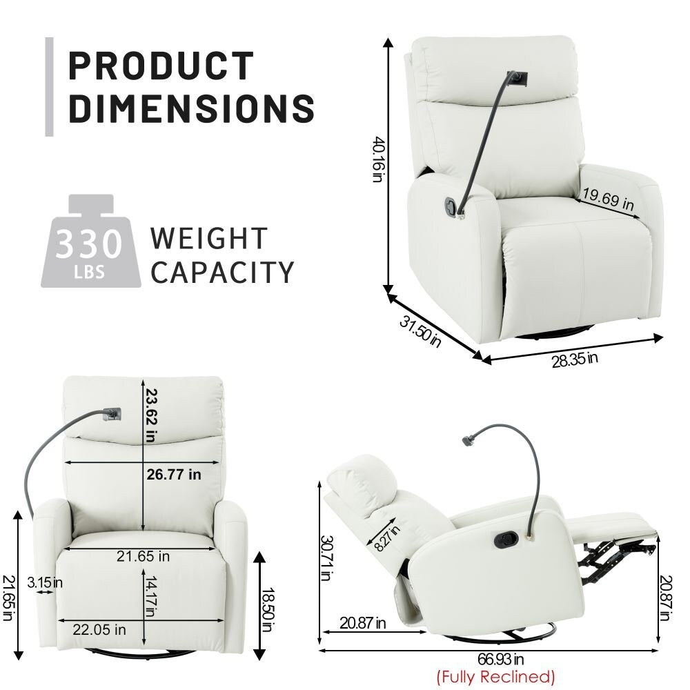 Modern Small Rocking Swivel Recliner Chair