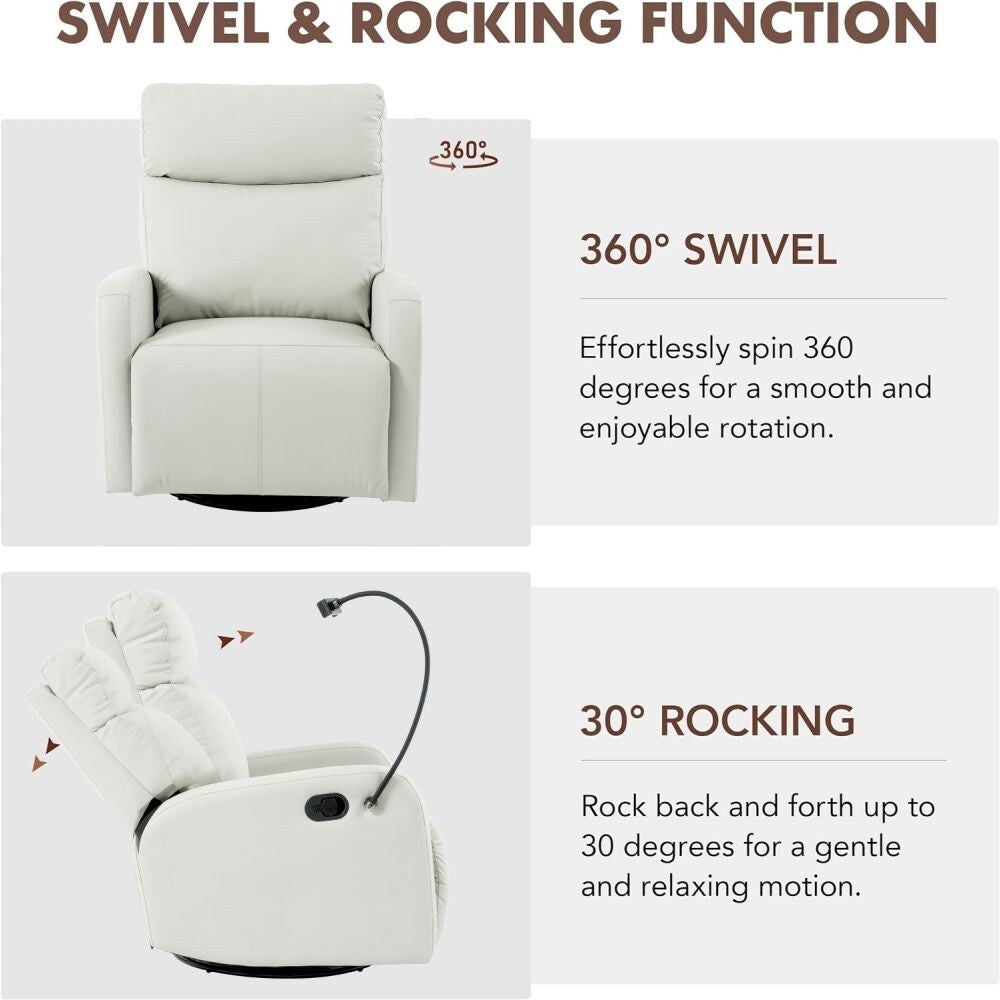 Modern Small Rocking Swivel Recliner Chair