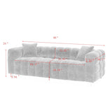 Modern Sofa, Teddy velvet sofa with two pillows suitable for living room bedroom,3 seater of sofa