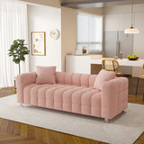 Modern Sofa, Teddy velvet sofa with two pillows suitable for living room bedroom,3 seater of sofa