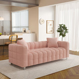 Modern Sofa, Teddy velvet sofa with two pillows suitable for living room bedroom,3 seater of sofa