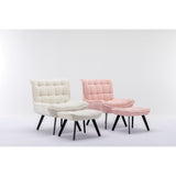 Modern Soft Upholstered Large Width Accent Chair Leisure Chair Armchair TV Chair Bedroom Chair with Ottoman