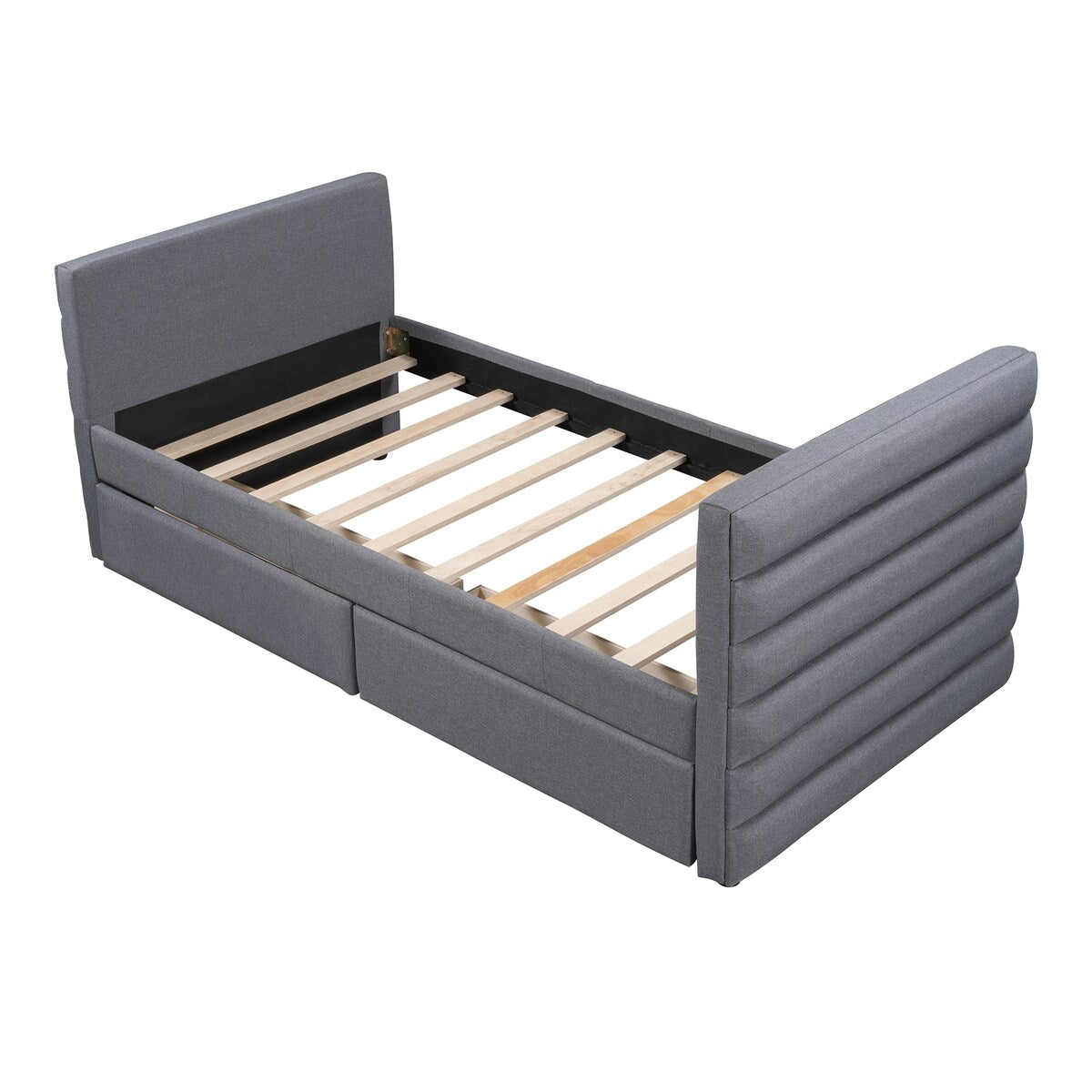 Modern Linen Upholstered Twin Daybed With Two Drawers