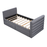 Modern Linen Upholstered Twin Daybed With Two Drawers