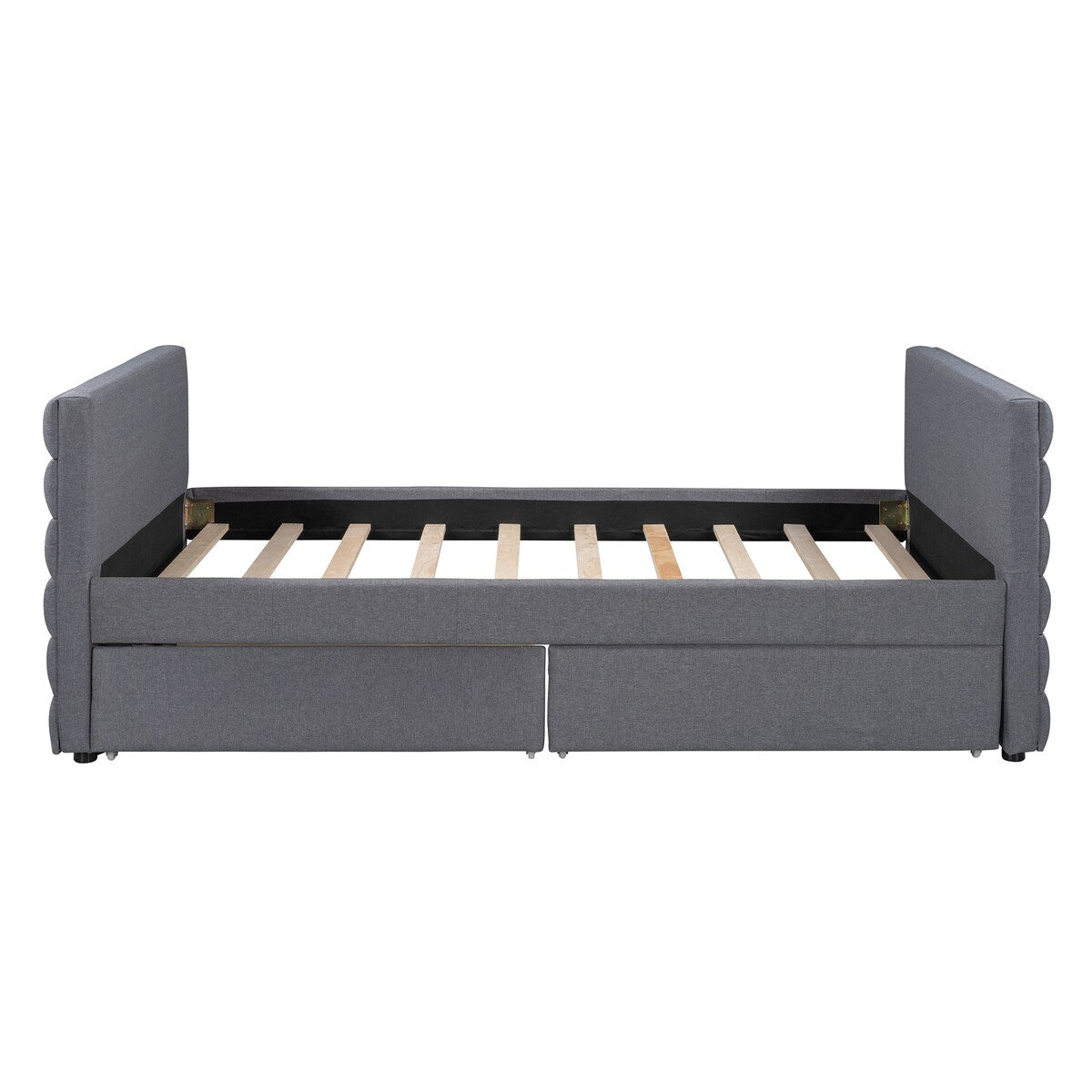 Modern Linen Upholstered Twin Daybed With Two Drawers