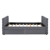 Modern Linen Upholstered Twin Daybed With Two Drawers